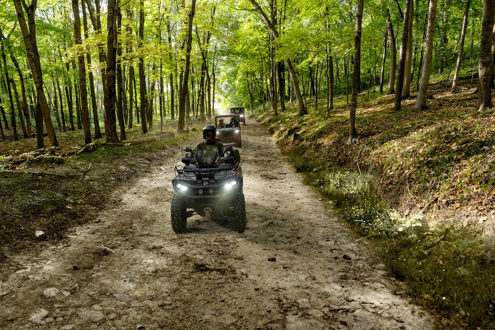 Trail riding action